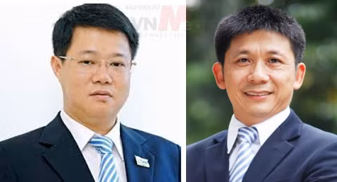 Ông Nguyễn Trường Giang (trái) và ông Bùi Xuân Thu