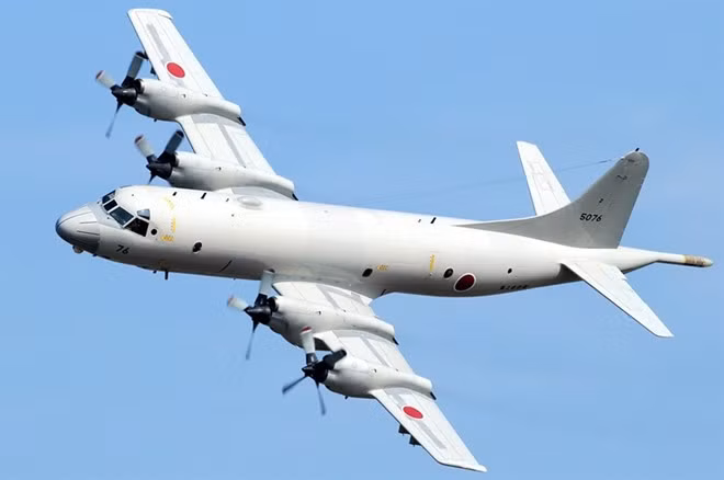 Máy bay tuần tra, săn ngầm P3-C Orion của Nhật Bản. Ảnh: Kyodo