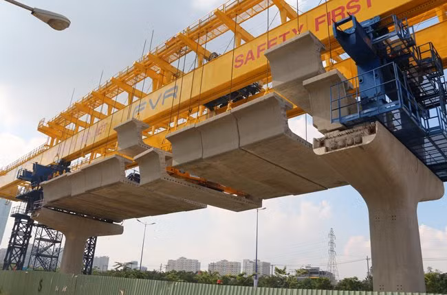Thi công tuyến metro số 1 (Bến Thành - Suối Tiên) - Ảnh: Anh Quân