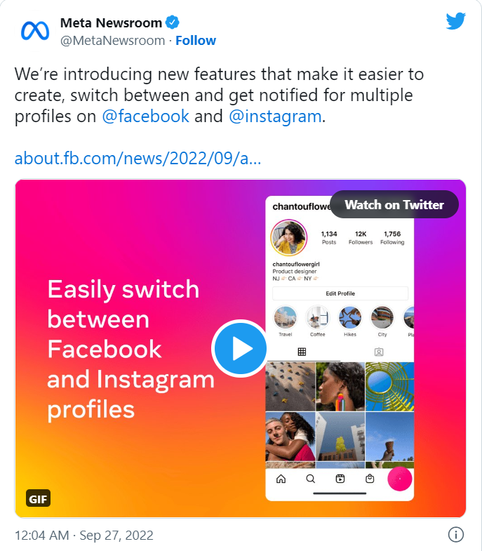 Bài đăng trên Twitter của Meta (Ảnh: PetaPixel) Bài đăng trên Twitter của Meta (Ảnh: PetaPixel)