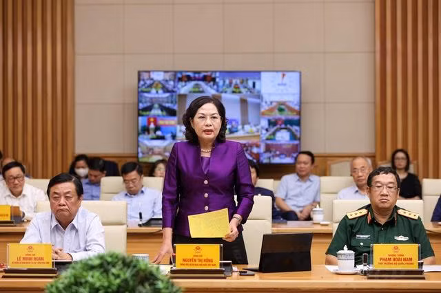 Thống đốc NHNN Nguyễn Thị Hồng phát biểu tại Hội nghị (Ảnh: VGP) Thống đốc NHNN Nguyễn Thị Hồng phát biểu tại Hội nghị (Ảnh: VGP)