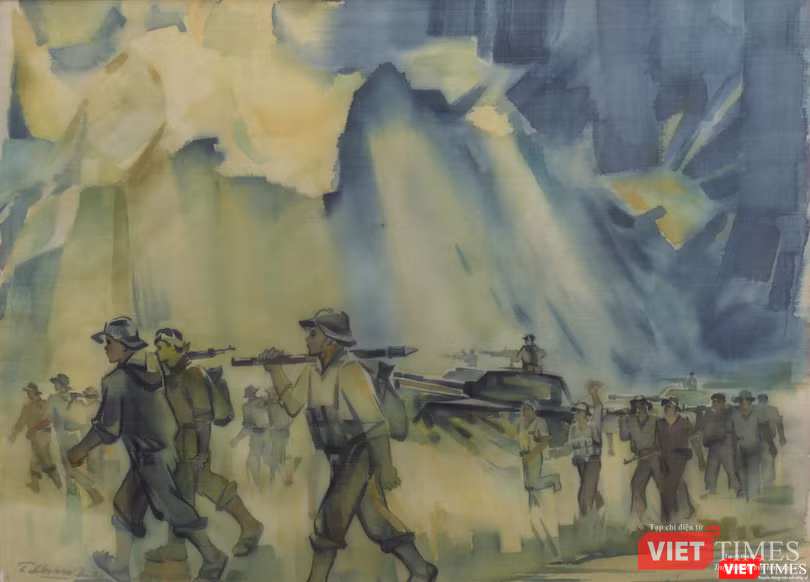 “Trên chặng đường chiến dịch” được họa sĩ Nguyễn Thanh Châu “Trên chặng đường chiến dịch” được họa sĩ Nguyễn Thanh Châu