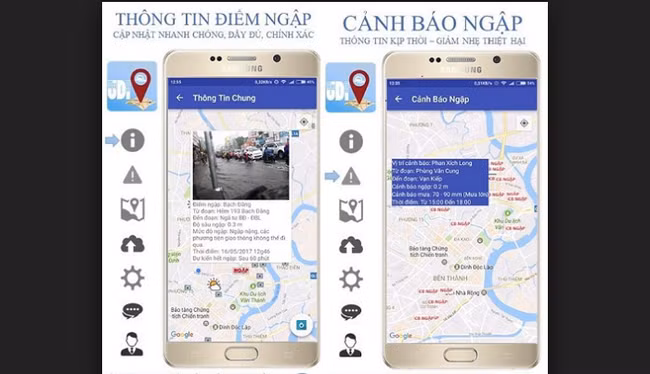 Ứng dụng cảnh báo ngập lụt do mưa lớn và triều cường tại TP.HCM