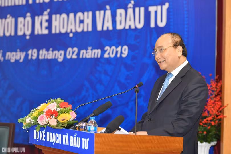 Thủ tướng phát biểu với Bộ KH&ĐT. (Ảnh: VGP) Thủ tướng phát biểu với Bộ KH&ĐT. (Ảnh: VGP)