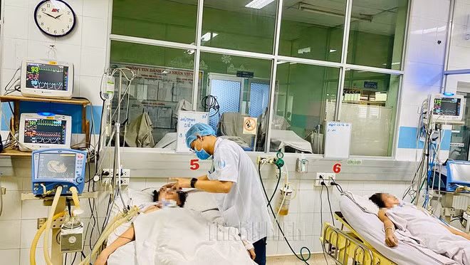 2 bệnh nhân nguy kịch sau khi ăn pate Minh Chay đang điều trị tại BV Bệnh nhiệt đới TP.HCM (Ảnh: Duy Tính) 