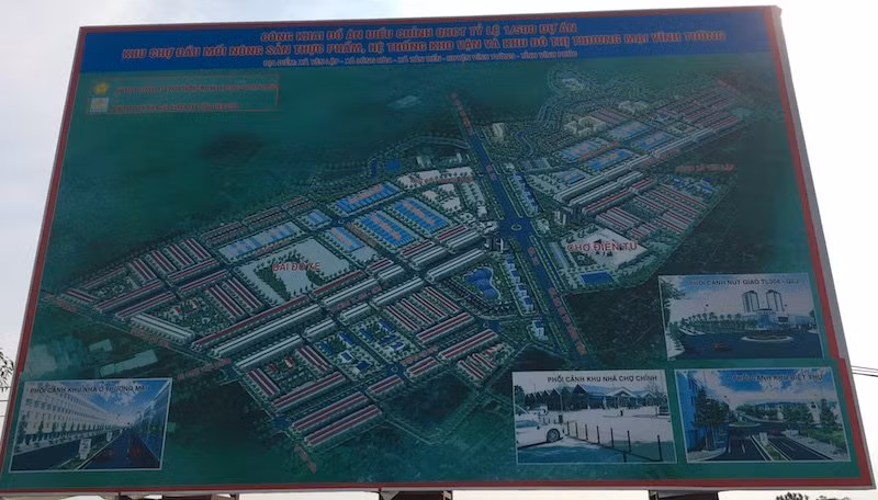 Dự án Khu chợ đầu mối nông sản thực phẩm, hệ thống kho vận và khu đô thị Thương mại Vĩnh Tường có quy mô diện tích lập quy hoạch hơn 186ha, nằm trên địa phận 3 xã: Tân Tiến, Lũng Hòa và Yên Lập. Ảnh: Vietnamnet
