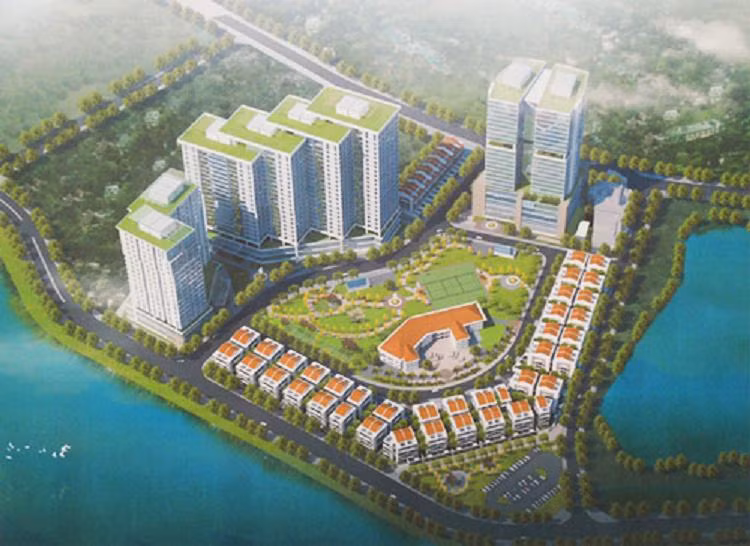 Khu nhà ở Thạch Bàn Lakeside có tổng diện tích gần 8ha.