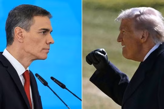 Thủ tướng Tây Ban Nha Pedro Sánchez (trái) công khai bày tỏ không sợ bị trả đũa sau khi ông Trump dọa cắt quan hệ thương mại. Ảnh: Creaders.
