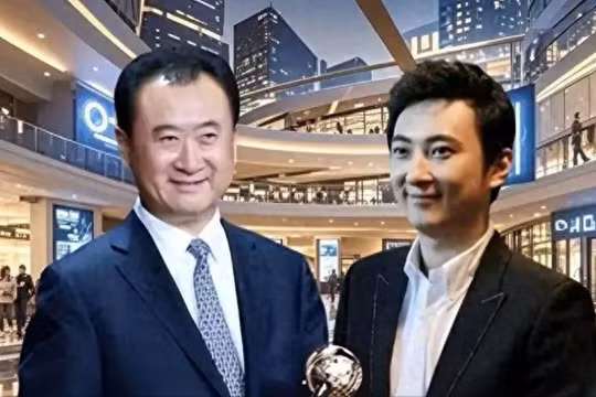 Hai cha con Vương Kiện Lâm, Vương Tư Thông khi đang ở đỉnh cao danh vọng và tiền bạc. Ảnh: Nanfang.