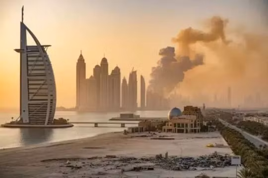 Dubai chìm trong khói lửa chiến tranh - điều ít ai có thể ngờ tới sẽ xảy ra ở "thiên đường chốn hạ giới" này. Ảnh: Creaders.