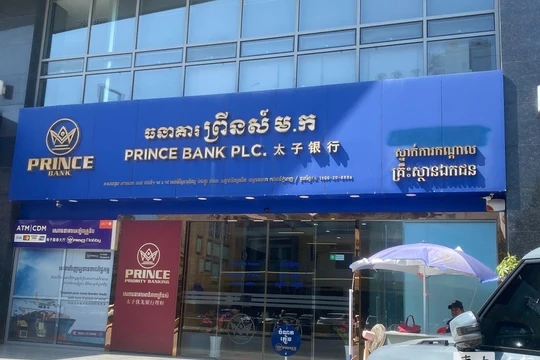 Ngân hàng Thái Tử (Prince Bank) của Trần Chí đã bị phía Campuchia tiếp quản. Ảnh: Cc-times.