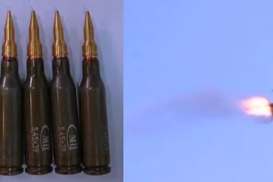 Đạn "Mnogotochie" chuyên dụng chống FPV và hình ảnh một chiếc FPV trúng đạn. Ảnh: Wforum.