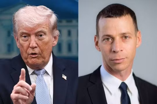 Tổng thống Mỹ Donald Trump và nhà báo Israel Amit Segal, người đầu tiên đưa tin phi công F-15E mất tích. Ảnh: Wforum.