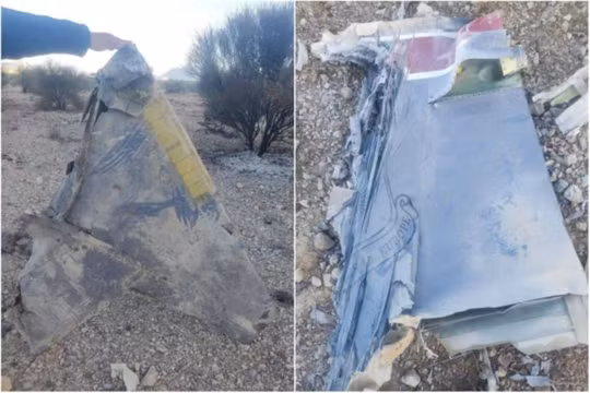 Mảnh xác chiếc F-15 bị rơi trong lãnh thổ Iran: Ảnh: Creaders.