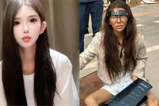 Umi khi ở Trung Quốc và hình ảnh tàn tạ gây sốc trên đường phố Phnom Penh. Ảnh: NetEase.