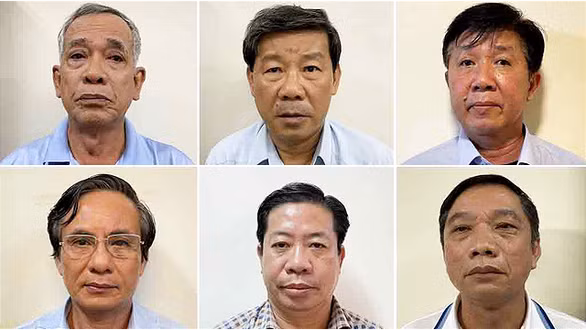 6 cựu lãnh đạo, cán bộ Bình Dương (từ trái qua): Phạm Văn Cành, Trần Thanh Liêm, Nguyễn Thanh Trúc (hàng trên); Võ Văn Lượng, Trần Xuân Lâm, Ngô Dũng Phương (hàng dưới) - Ảnh: Bộ Công an 6 cựu lãnh đạo, cán bộ Bình Dương (từ trái qua): Phạm Văn Cành, Trần Thanh Liêm, Nguyễn Thanh Trúc (hàng trên); Võ Văn Lượng, Trần Xuân Lâm, Ngô Dũng Phương (hàng dưới) - Ảnh: Bộ Công an