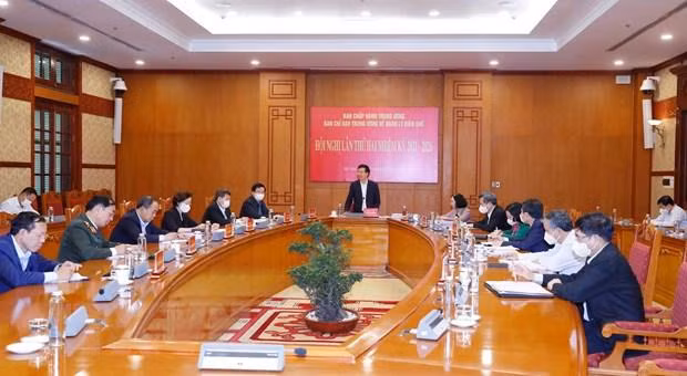 Ông Võ Văn Thưởng - Ủy viên Bộ Chính trị, Thường trực Ban Bí thư, Trưởng Ban Chỉ đạo Trung ương về quản lý biên chế, chủ trì Hội nghị lần thứ hai Ban Chỉ đạo Trung ương về quản lý biên chế (ảnh TTXVN)