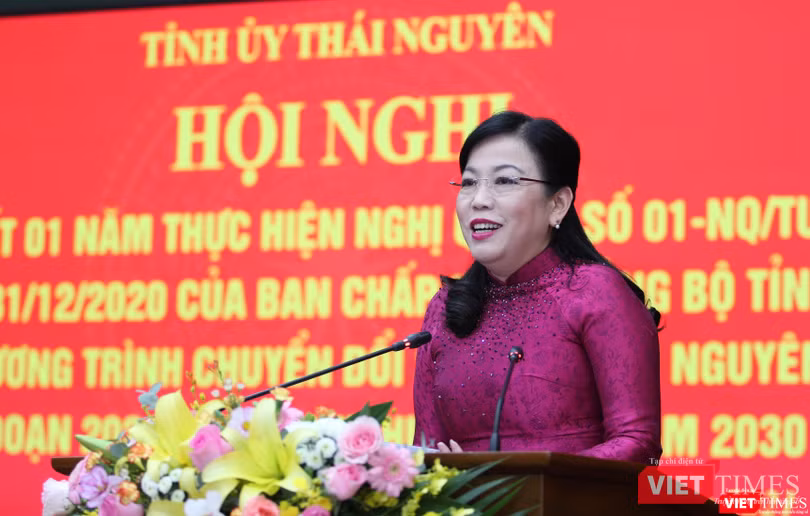 Bà Nguyễn Thanh Hải - Bí thư Tỉnh ủy, Trưởng đoàn Đại biểu Quốc hội tỉnh Thái Nguyên