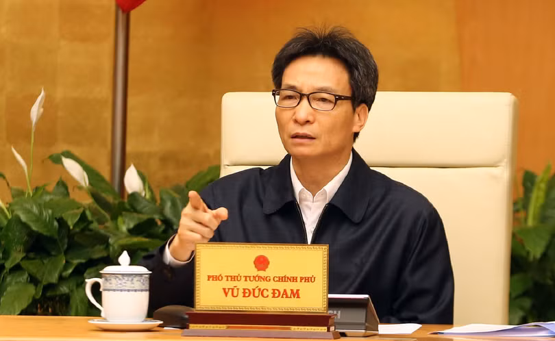 Phó Thủ tướng Vũ Đức Đam phát biểu tại cuộc của Ban Chỉ đạo quốc gia phòng chống dịch bệnh viêm đường hô hấp cấp do chủng mới của virus Corona gây ra. Ảnh: VPCP.