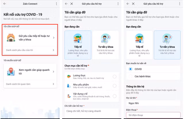 Những người đang gặp khó khăn lên nền tảng để đăng ký nhận được sự giúp đỡ về lương thực, nhu yếu phẩm, thuốc men,...