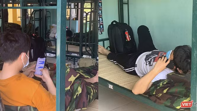 Số lượng công dân đang thực hiện cách ly y tế tại hệ thống doanh trại quân đội đạt hơn 30% sức chứa. Ảnh: Hồ Xuân Mai.