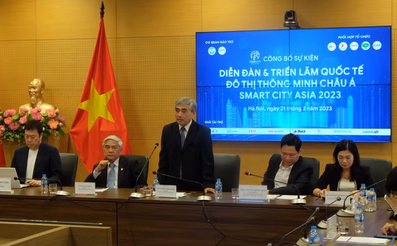 Họp báo công bố Diễn đàn và Triển lãm Quốc tế Đô thị thông minh châu Á (Smart City Asia 2023) lần thứ 2 vừa diễn ra sáng nay.