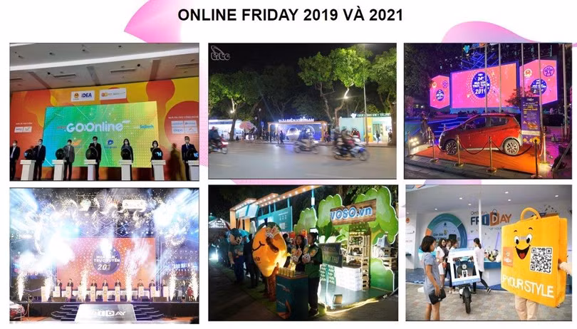 Sự kiện Online Friday 2021 đã kết nối 400 website và sàn thương mại điện tử có số lượng hàng hóa lớn nhất Việt Nam, khuyến mãi tổng cộng trên 11 triệu sản phẩm.