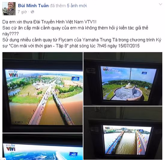 Anh Bùi Minh Tuấn phản ánh việc VTV vi phạm bản quyền trên trang Facebook cá nhân. Anh Bùi Minh Tuấn phản ánh việc VTV vi phạm bản quyền trên trang Facebook cá nhân.