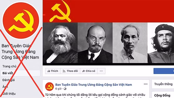 Trang Facebook mạo danh Ban Tuyên giáo Trung ương vừa bị xóa