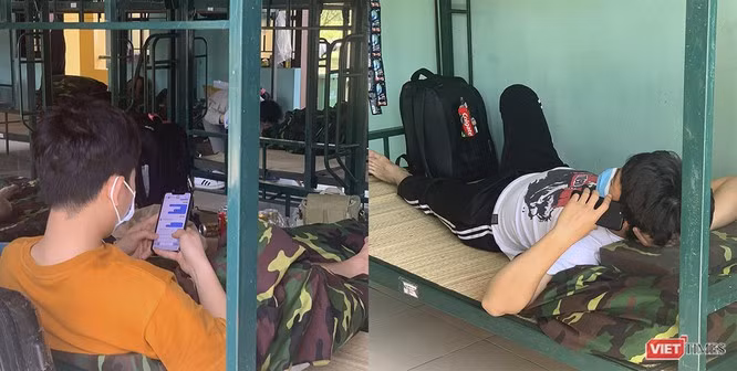 Số lượng công dân đang thực hiện cách ly y tết tại hệ thống doanh trại quân đội đạt hơn 30% sức chứ. Ảnh: Hồ Xuân Mai.