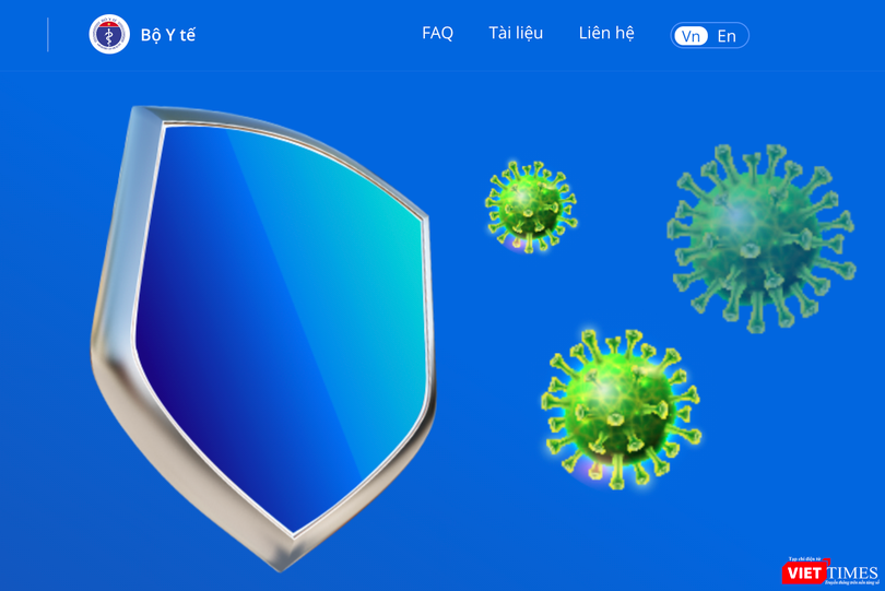 Ứng dụng khẩu trang điện tử - Bluezone (Ảnh chụp màn hình) 