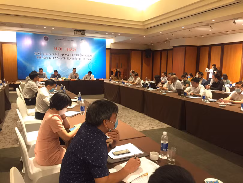Hội thảo góp ý kế hoạch triển khai Đề án Khám, chữa bệnh từ xa được tổ chức vào chiều nay (5/8) (Ảnh: Lê Hảo) 