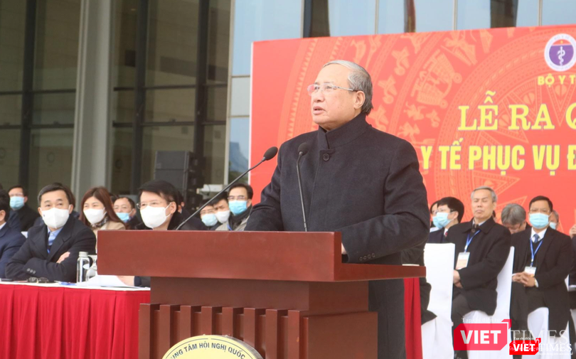 Ông Trần Quốc Vượng – Uỷ viên Bộ Chính trị, Thường trực Ban Bí thư, Trưởng Tiểu ban Tổ chức phục vụ Đại hội XIII của Đảng (Ảnh: Minh Thuý)