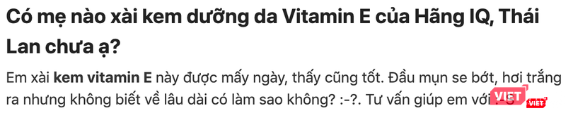 Bình luận của một người đang dùng kem (Ảnh: VT)