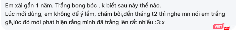 Một người cho rằng da của chị đã trắng lên rất nhiều sau khi dùng kem (Ảnh: VT)