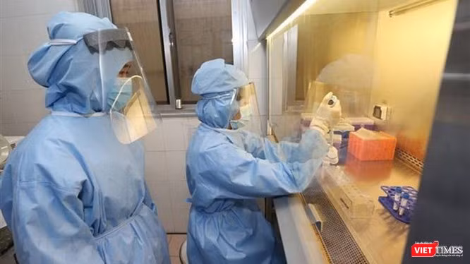 Bệnh nhân 91 phi công người Anh được xét nghiệm COVID-19 hàng ngày để xác định virus SARS-CoV-2 (Ảnh: BYT)