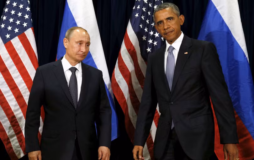 Tổng thống Nga Putin và tổng thống Mỹ Barack Obama tại Cuộc họp Đại hội đồng Liên Hợp Quốc tại New York vào 28.9.2015, hai ngày trước khi Nga can thiệp vào tình hình Syria.
