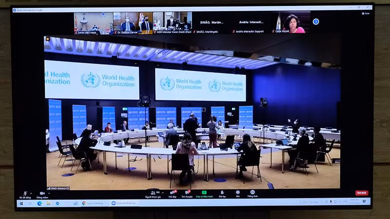 Các đại biểu dự buổi công bố tại điểm cầu trụ sở WHO (Ảnh Trần Minh)