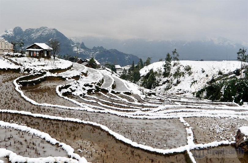 Ngắm tuyết trên những thửa ruộng bậc thang ở “nóc nhà Đông Dương“ ảnh 8