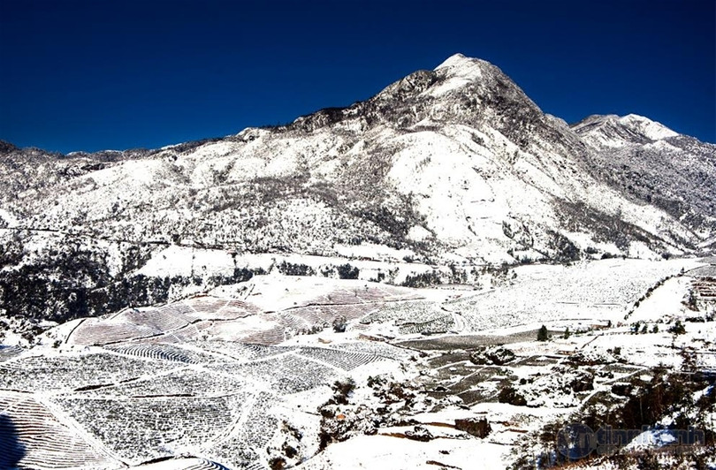 Ngắm tuyết trên những thửa ruộng bậc thang ở “nóc nhà Đông Dương“ ảnh 4