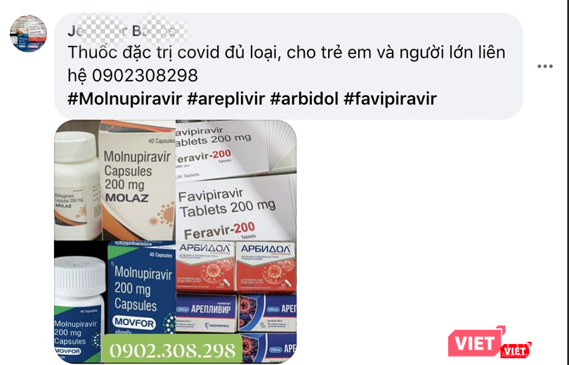 Quảng cáo thuốc đặc trị COVID-19 đủ loại (Ảnh - M.T) Quảng cáo thuốc đặc trị COVID-19 đủ loại (Ảnh - M.T)