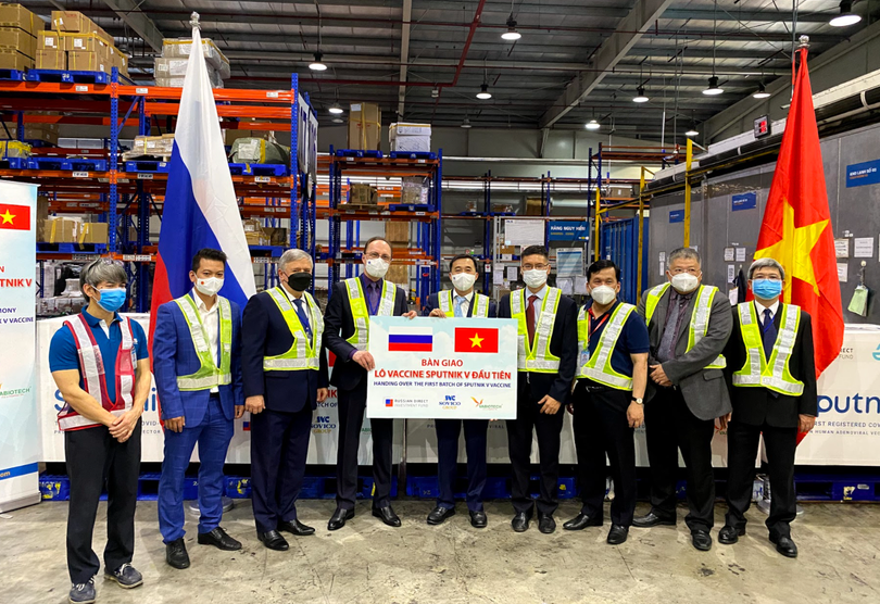 VABIOTECH tiếp nhận lô vaccine COVID-19 Sputnik V đầu tiên về đến Việt Nam (Ảnh - VABIOTECH) 