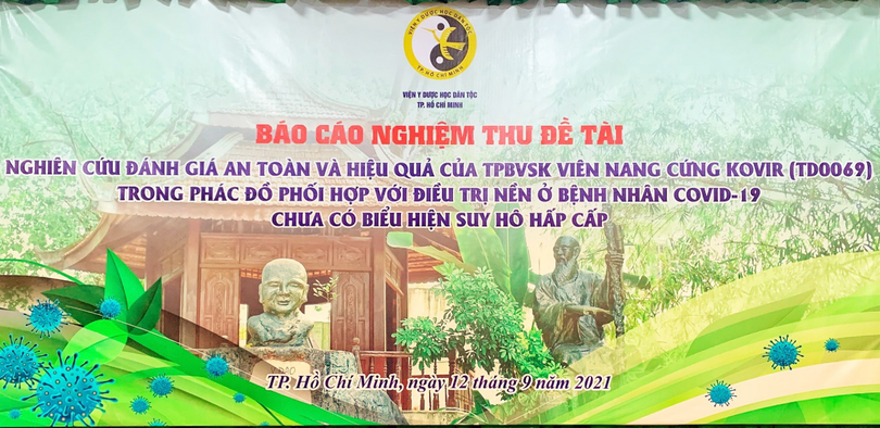 Viện Y dược học dân tộc TP. HCM công bố báo cáo nghiệm thu đề tài nghiên cứu, đánh giá an toàn, hiệu quả của thực phẩm bảo vệ sức khoẻ viên nang cứng KOVIR (Ảnh - Viên DHCT HCM)