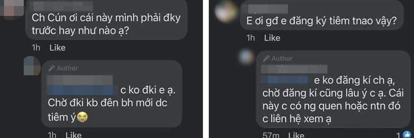 Cô V.P.A. "khoe" không cần đăng ký vẫn tiêm được vaccine nhờ có người quen (Ảnh - FB)