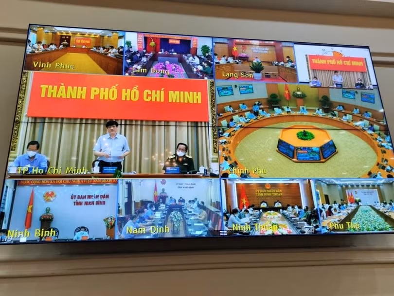 Hội nghị trực tuyến với các địa phương về tình hình phòng, chống dịch COVID-19 (Ảnh - Thái Bình)