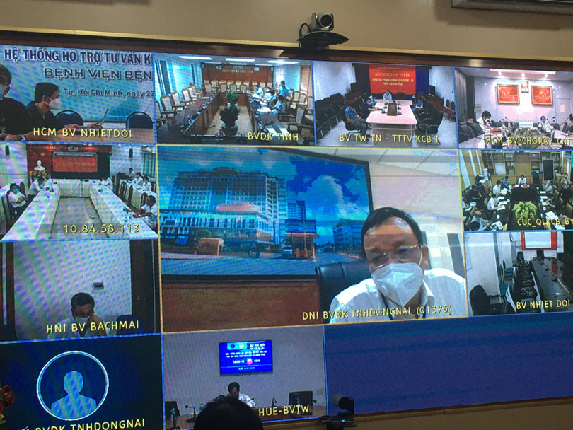 Các bệnh viện họp trực tuyến với Cục Quản lý Khám, chữa bệnh, Bộ Y tế (Ảnh - BYT) Các bệnh viện họp trực tuyến với Cục Quản lý Khám, chữa bệnh, Bộ Y tế (Ảnh - BYT)