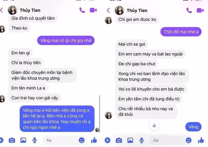 Đối tượng tự xưng là Giám đốc Bệnh viện Lão khoa Trung ương để tư vấn cho F0 (Ảnh - MN)