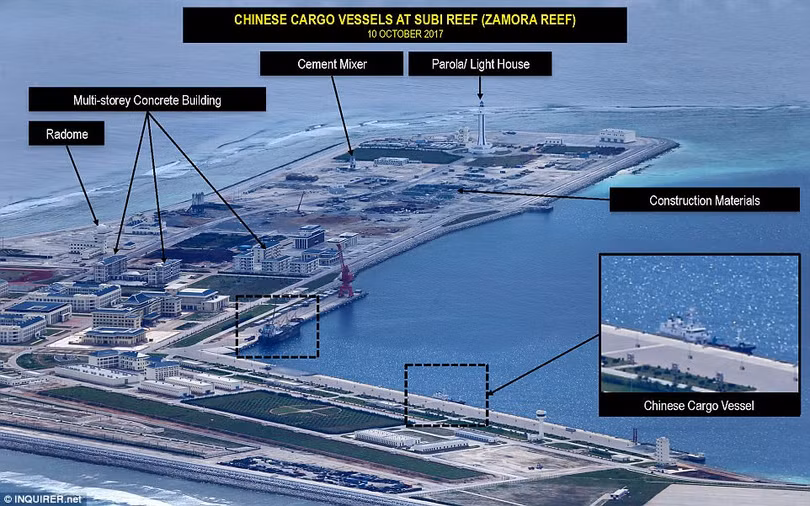 Trung Quốc đã xây dựng trái phép trên nhiều bãi đá tại quần đảo Trường Sa.