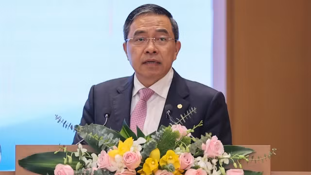 Ông Phạm Thiếu Hoa - Chủ tịch HĐQT Vinhomes - phát biểu tại hội nghị (Ảnh: VGP)