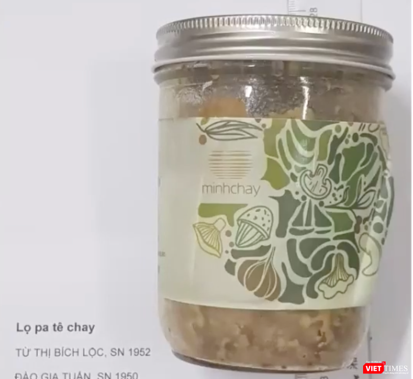 Lọ pate Minh Chay của Công ty TNHH Hai Thành viên Lối sống mới chứa vi khuẩn Clostridium botulinum (Ảnh: Minh Thúy) 